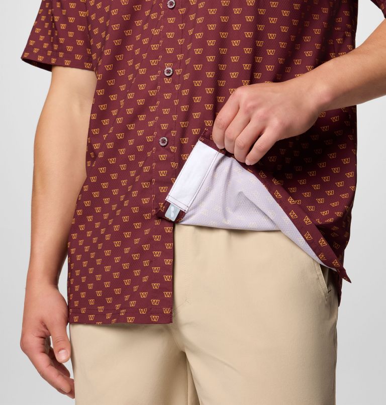 Men's PFG Super Slack Tide Short Sleeve Shirt - Washington Commanders, Color: FWC - Deep Maroon Logo, image 6