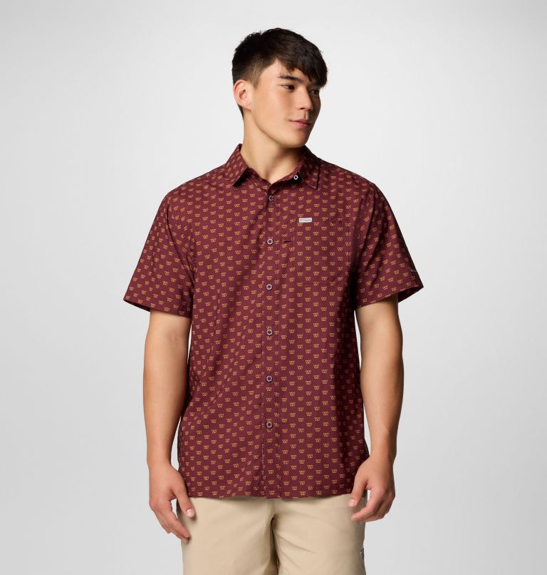Men's PFG Super Slack Tide Short Sleeve Shirt - Washington Commanders, Color: FWC - Deep Maroon Logo, image 1