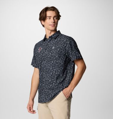 Men's PFG Super Slack Tide Short Sleeve Shirt - Atlanta Falcons, Color: FAF - Black, image 4