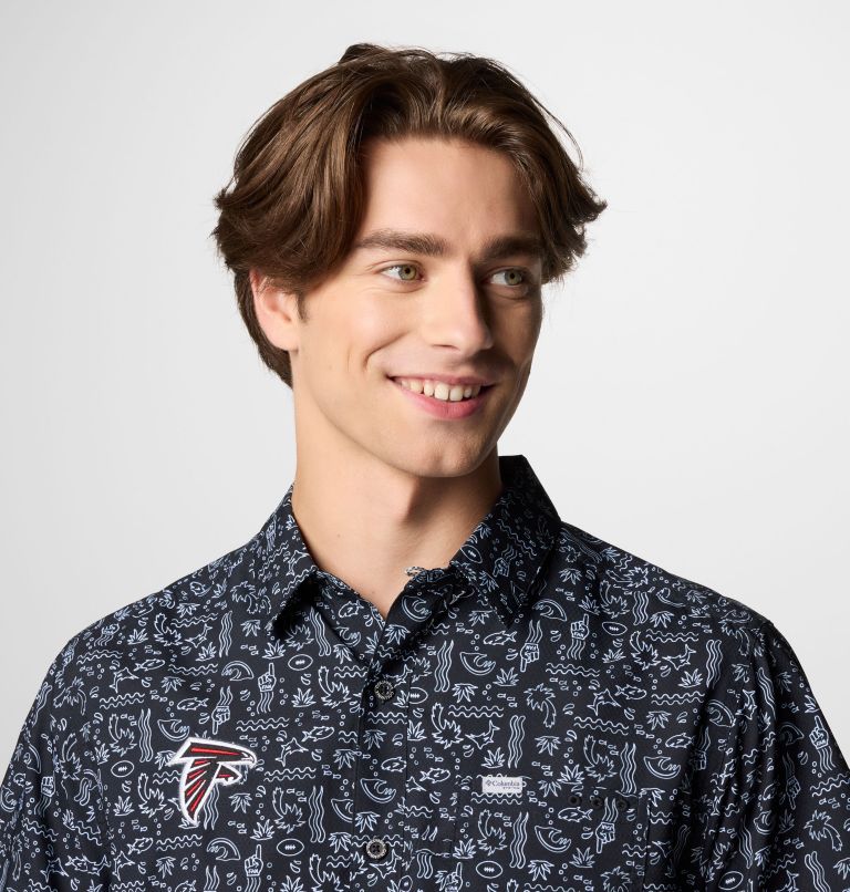 Men's PFG Super Slack Tide Short Sleeve Shirt - Atlanta Falcons, Color: FAF - Black, image 5