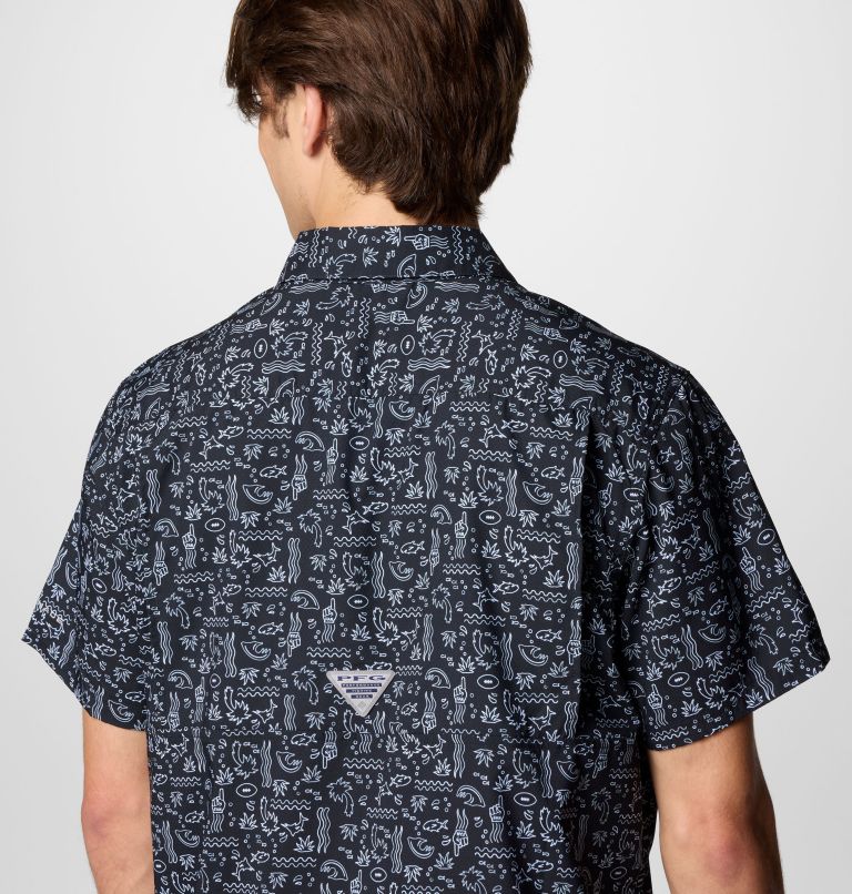 Men's PFG Super Slack Tide Short Sleeve Shirt - Atlanta Falcons, Color: FAF - Black, image 6