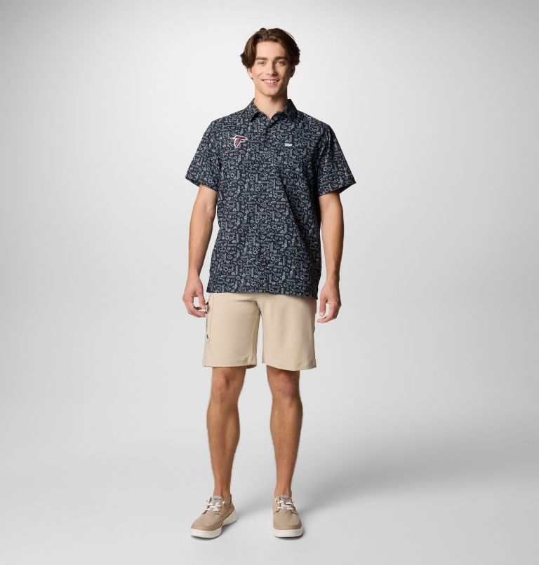 Men's PFG Super Slack Tide Short Sleeve Shirt - Atlanta Falcons, Color: FAF - Black, image 2