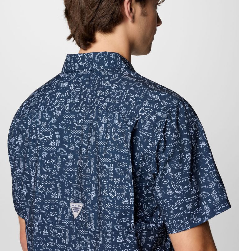 Men's PFG Super Slack Tide Short Sleeve Shirt - Houston Texans, Color: FHT - Collegiate Navy, image 6