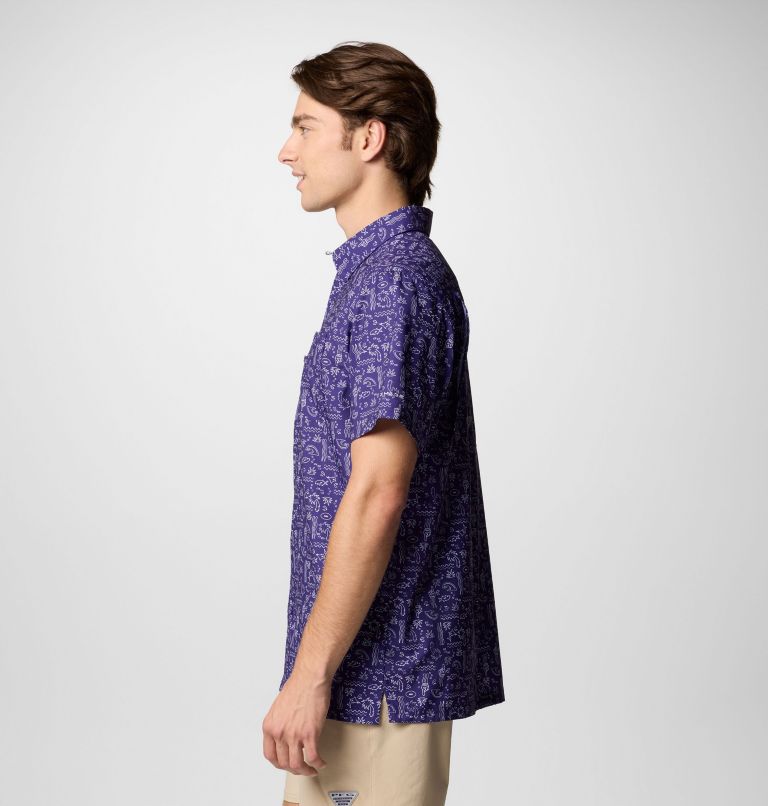 Men's PFG Super Slack Tide Short Sleeve Shirt - Baltimore Ravens, Color: FBR - UW Purple, image 4