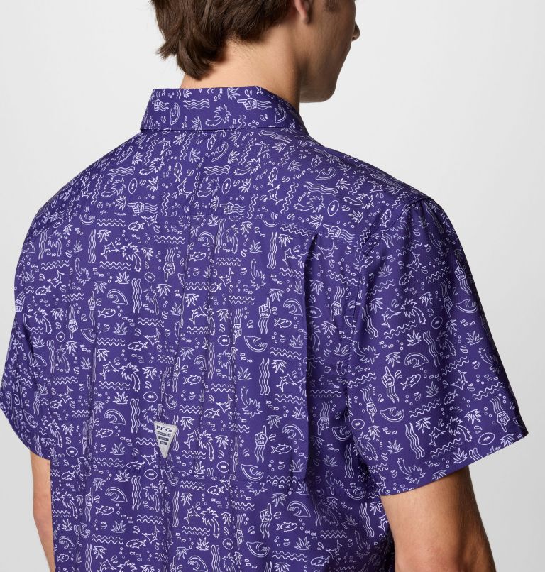 Men's PFG Super Slack Tide Short Sleeve Shirt - Baltimore Ravens, Color: FBR - UW Purple, image 6