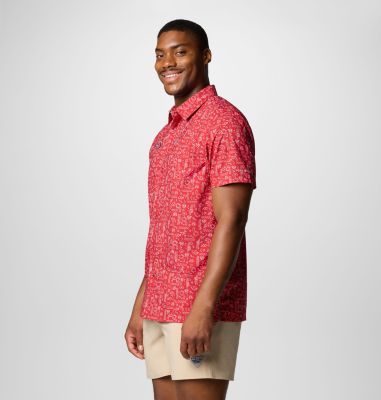 Men's PFG Super Slack Tide Short Sleeve Shirt - San Francisco 49ers, Color: FSN - Intense Red, image 4