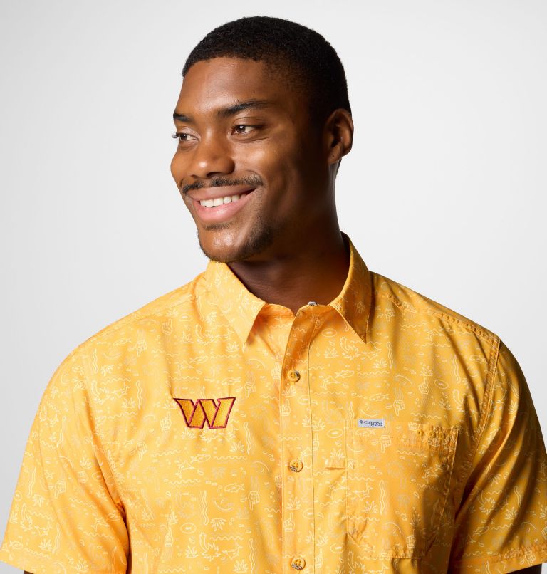 Men's PFG Super Slack Tide Short Sleeve Shirt - Washington Commanders, Color: FWC - Stinger, image 5