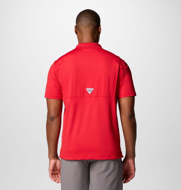 Men's PFG Low Drag Offshore Polo - San Francisco 49ers, Color: FSN - Intense Red, image 2