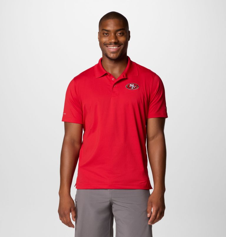 Men's PFG Low Drag Offshore Polo - San Francisco 49ers, Color: FSN - Intense Red, image 1