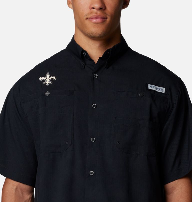 Men's PFG Tamiami Short Sleeve Shirt - New Orleans Saints, Color: FNS - Black, image 4