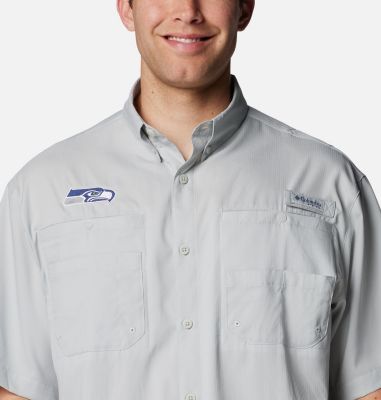 Men's PFG Tamiami Short Sleeve Shirt - Seattle Seahawks, Color: FSS - Cool Grey, image 4