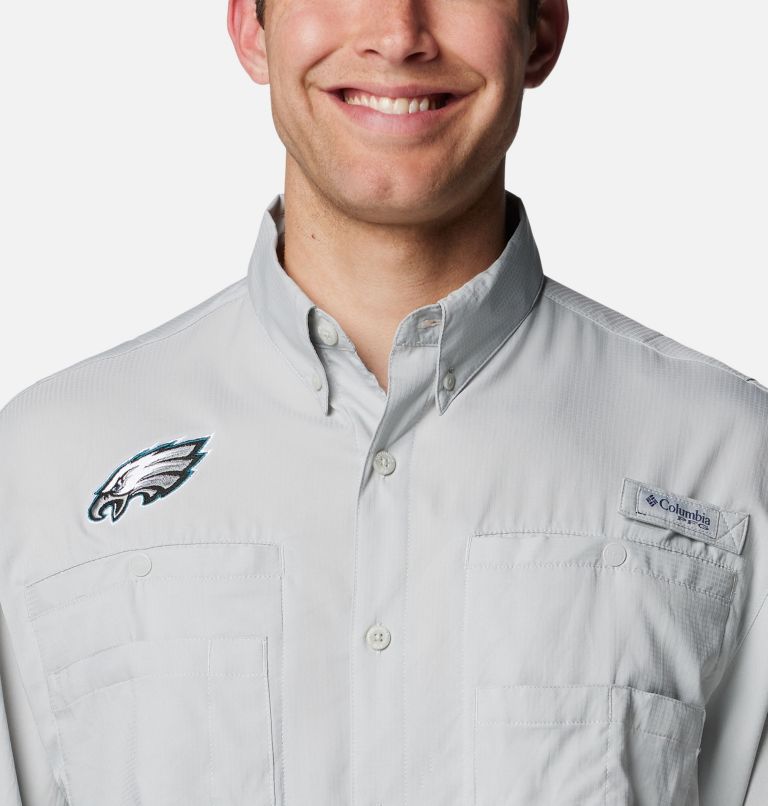 Men's PFG Tamiami Short Sleeve Shirt - Philadelphia Eagles, Color: FPE - Cool Grey, image 4