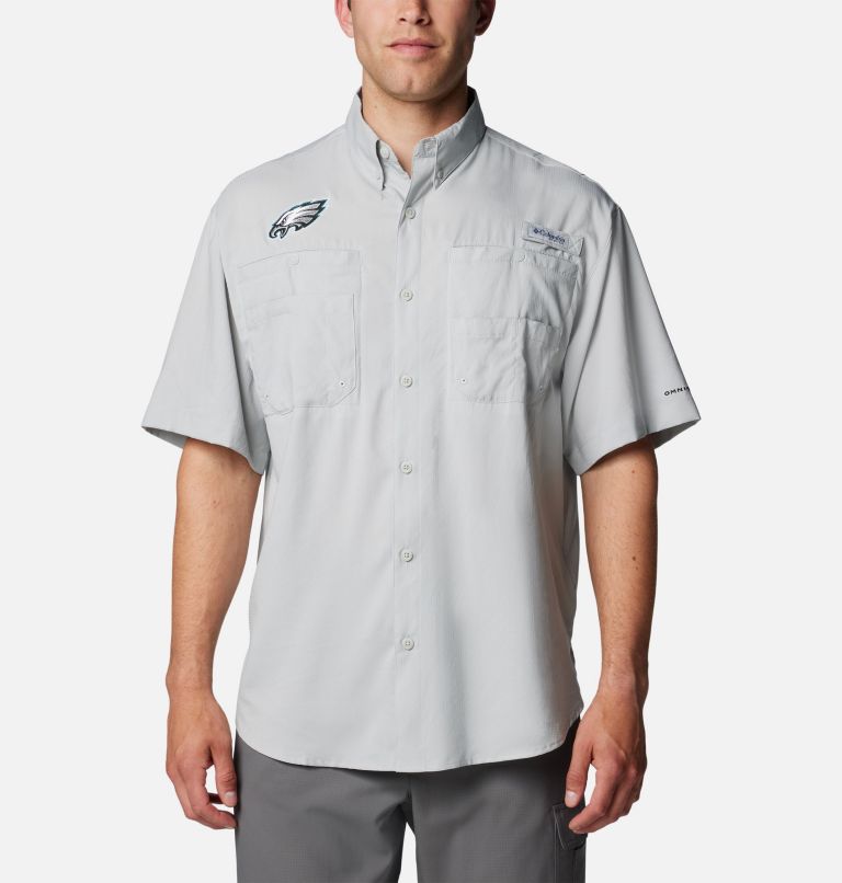 Men's PFG Tamiami Short Sleeve Shirt - Philadelphia Eagles, Color: FPE - Cool Grey, image 1