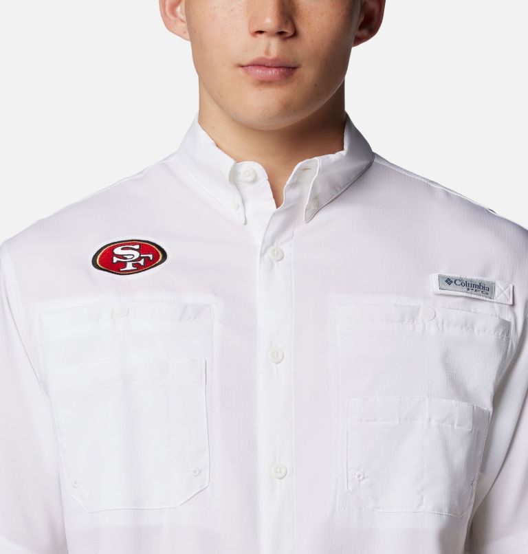 Men's PFG Tamiami Short Sleeve Shirt - San Francisco 49ers, Color: FSN - White, image 4