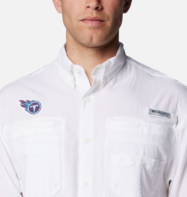 Men's PFG Tamiami Short Sleeve Shirt - Tennessee Titans, Color: FTT - White, image 8