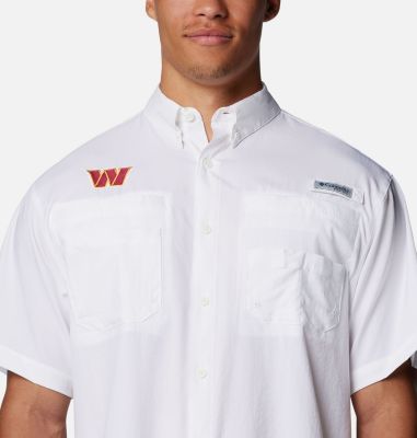 Men's PFG Tamiami Short Sleeve Shirt - Washington Commanders, Color: FWC - White, image 8