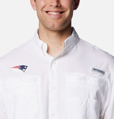Men's PFG Tamiami Short Sleeve Shirt - New England Patriots, Color: FNP - White, image 4