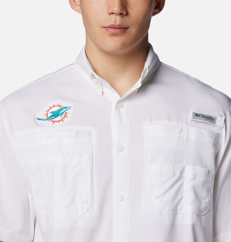 Men s PFG Tamiami Short Sleeve Shirt Miami Dolphins