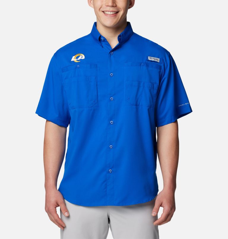 Men's PFG Tamiami Short Sleeve Shirt - Los Angeles Rams, Color: FLR - Azul, image 1