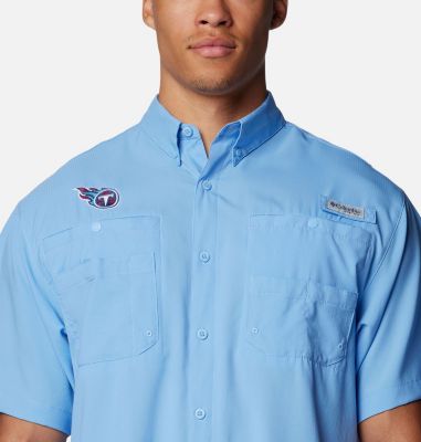 Men's PFG Tamiami Short Sleeve Shirt - Tennessee Titans, Color: FTT - White Cap, image 4