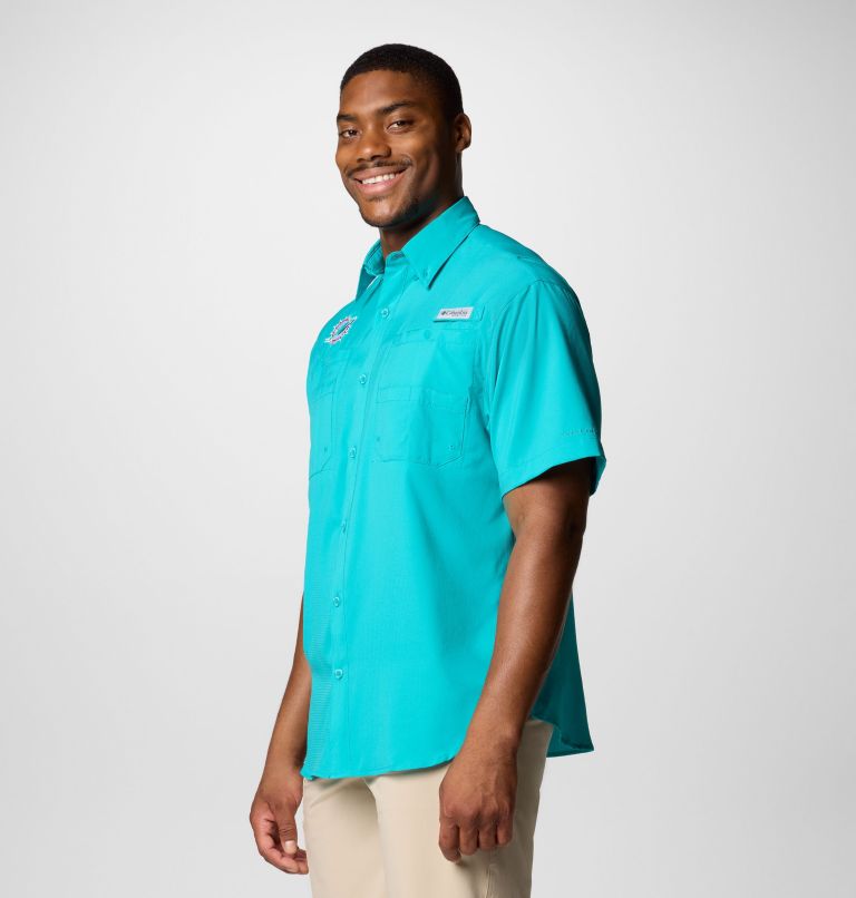 Men's PFG Tamiami Short Sleeve Shirt - Miami Dolphins, Color: FMD - Miami Aqua, image 4