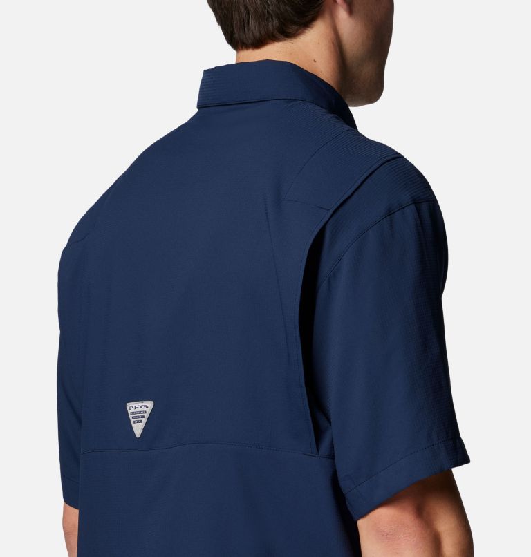 Men's PFG Tamiami Short Sleeve Shirt - Denver Broncos, Color: FDB - Collegiate Navy, image 5