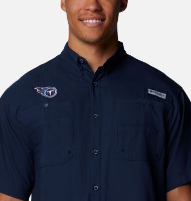 Men's PFG Tamiami Short Sleeve Shirt - Tennessee Titans, Color: FTT - Collegiate Navy, image 12