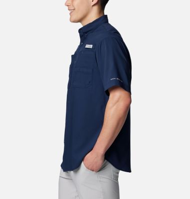 Men's PFG Tamiami Short Sleeve Shirt - New England Patriots, Color: FNP - Collegiate Navy, image 7