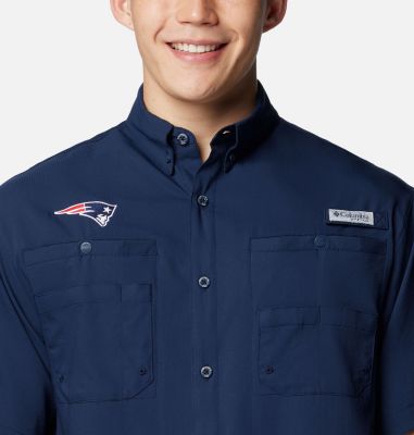 Men's PFG Tamiami Short Sleeve Shirt - New England Patriots, Color: FNP - Collegiate Navy, image 8