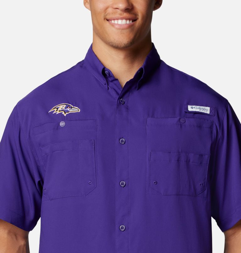 Men's PFG Tamiami Short Sleeve Shirt - Baltimore Ravens, Color: FBR - UW Purple, image 4