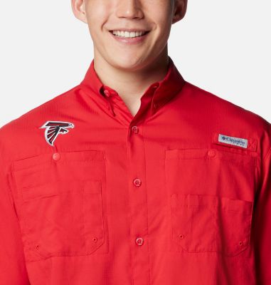 Men's PFG Tamiami Short Sleeve Shirt - Atlanta Falcons, Color: FAF - Intense Red, image 4