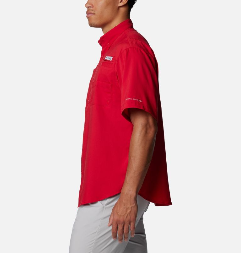 Men's PFG Tamiami Short Sleeve Shirt - Tampa Bay Buccaneers, Color: FTB - Intense Red, image 3