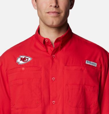 Men's PFG Tamiami Short Sleeve Shirt - Kansas City Chiefs, Color: FKC - Intense Red, image 8