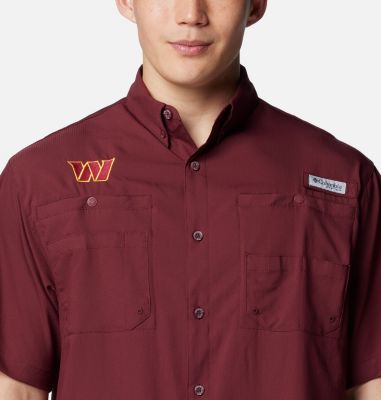 Men's PFG Tamiami Short Sleeve Shirt - Washington Commanders, Color: FWC - Deep Maroon, image 4