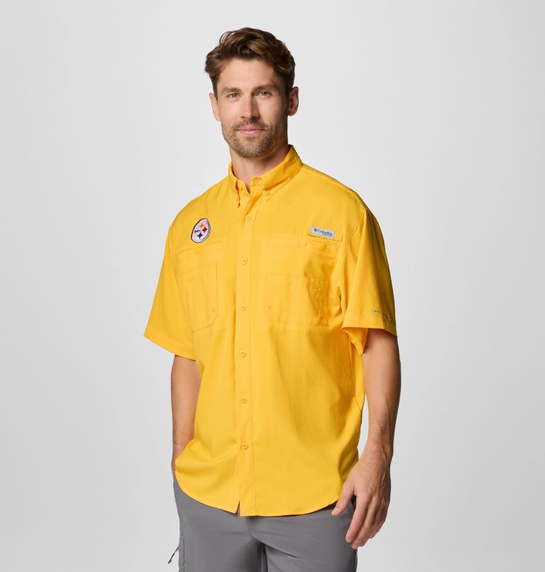 Men's PFG Tamiami Short Sleeve Shirt - Pittsburgh Steelers, Color: FPS - Stinger, image 4