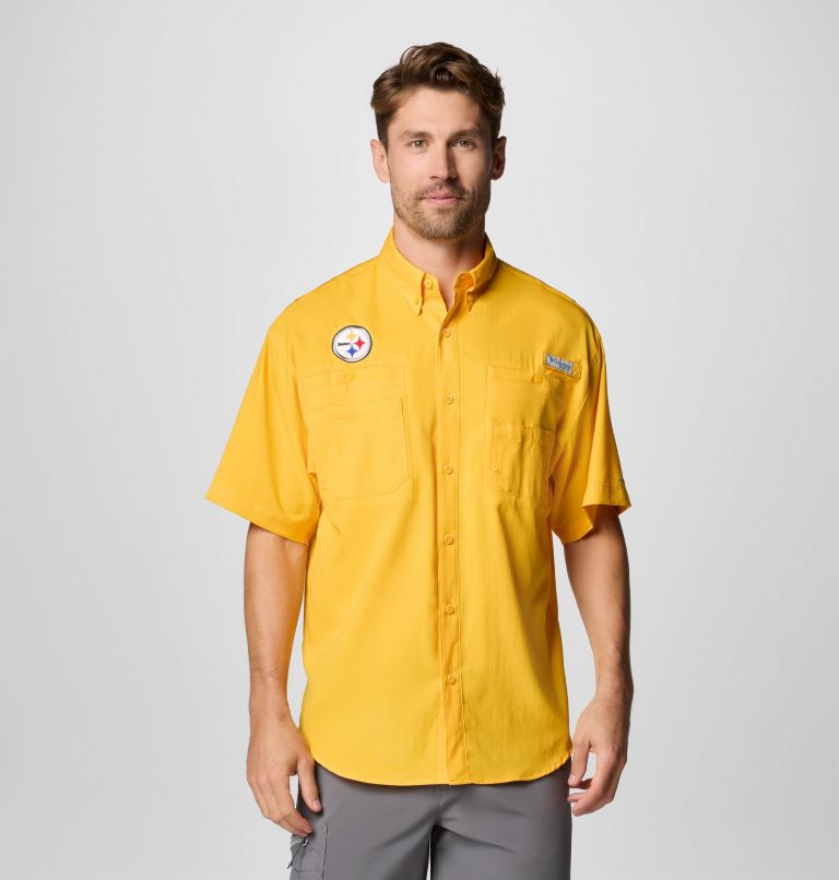 Men's PFG Tamiami Short Sleeve Shirt - Pittsburgh Steelers, Color: FPS - Stinger, image 1