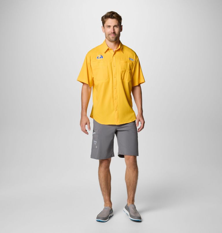 Men's PFG Tamiami Short Sleeve Shirt - Los Angeles Rams, Color: FLR - Stinger, image 3