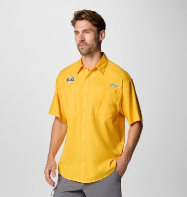 Men's PFG Tamiami Short Sleeve Shirt - Los Angeles Rams, Color: FLR - Stinger, image 4
