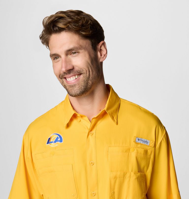 Men's PFG Tamiami Short Sleeve Shirt - Los Angeles Rams, Color: FLR - Stinger, image 5