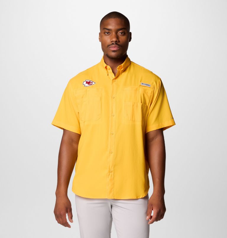 Men's PFG Tamiami Short Sleeve Shirt | 705 | M, Color: FKC - Stinger, image 1