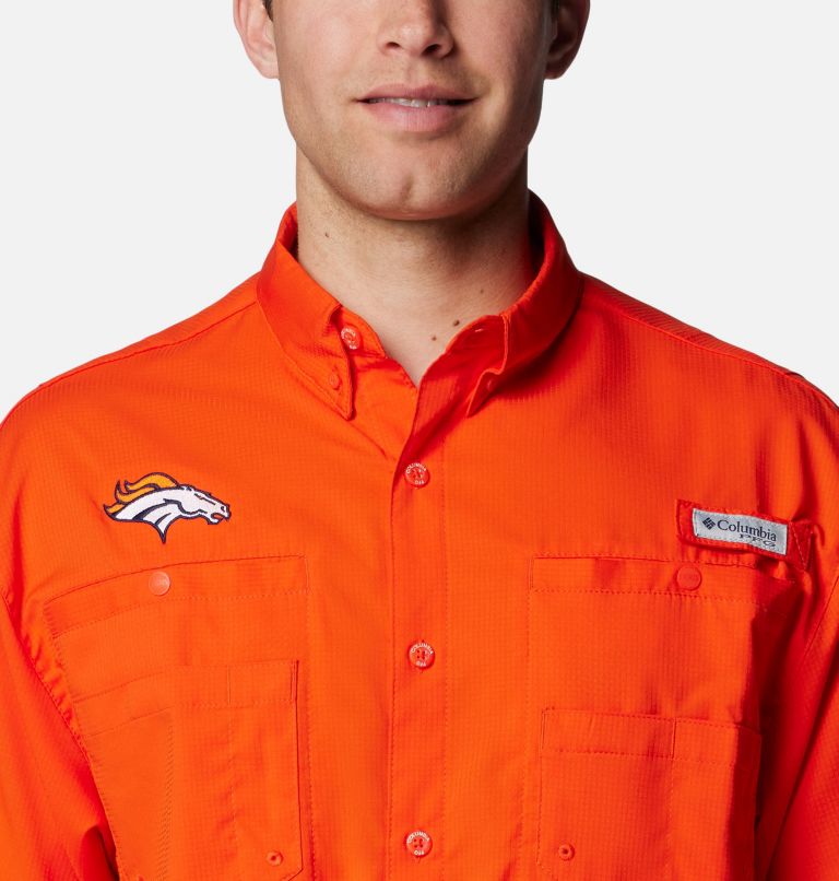Men's PFG Tamiami Short Sleeve Shirt - Denver Broncos, Color: FDB - State Orange, image 4