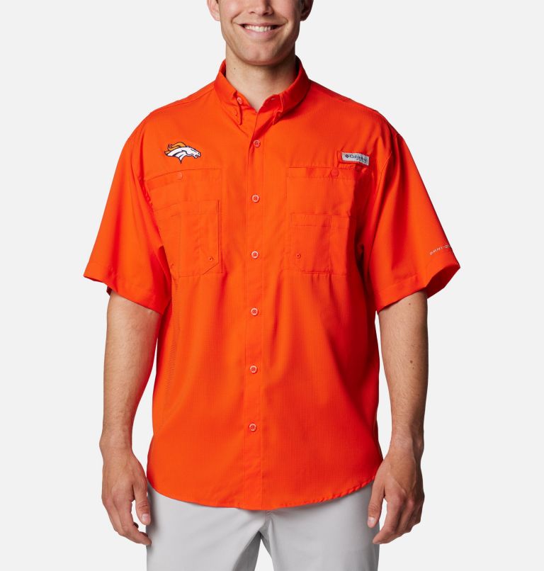 Men's PFG Tamiami Short Sleeve Shirt - Denver Broncos, Color: FDB - State Orange, image 1