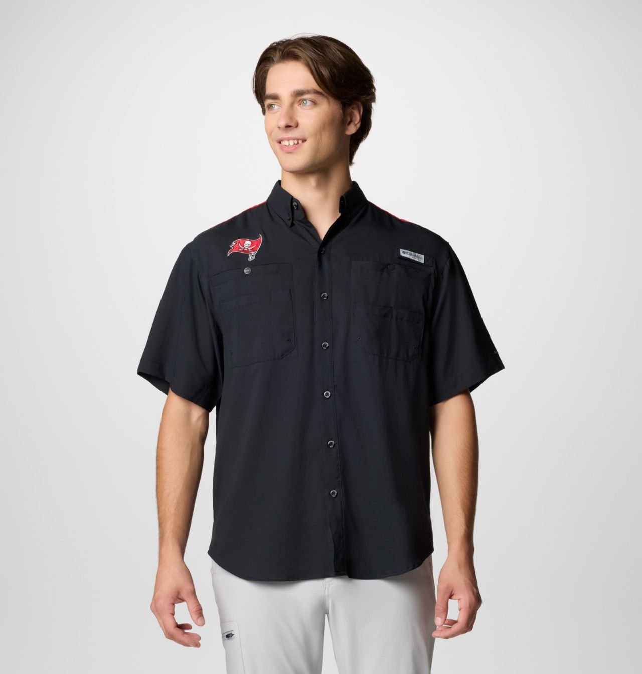 Men's PFG Tamiami™ Colorblocked Short Sleeve Shirt - Tampa Bay Buccaneers 1