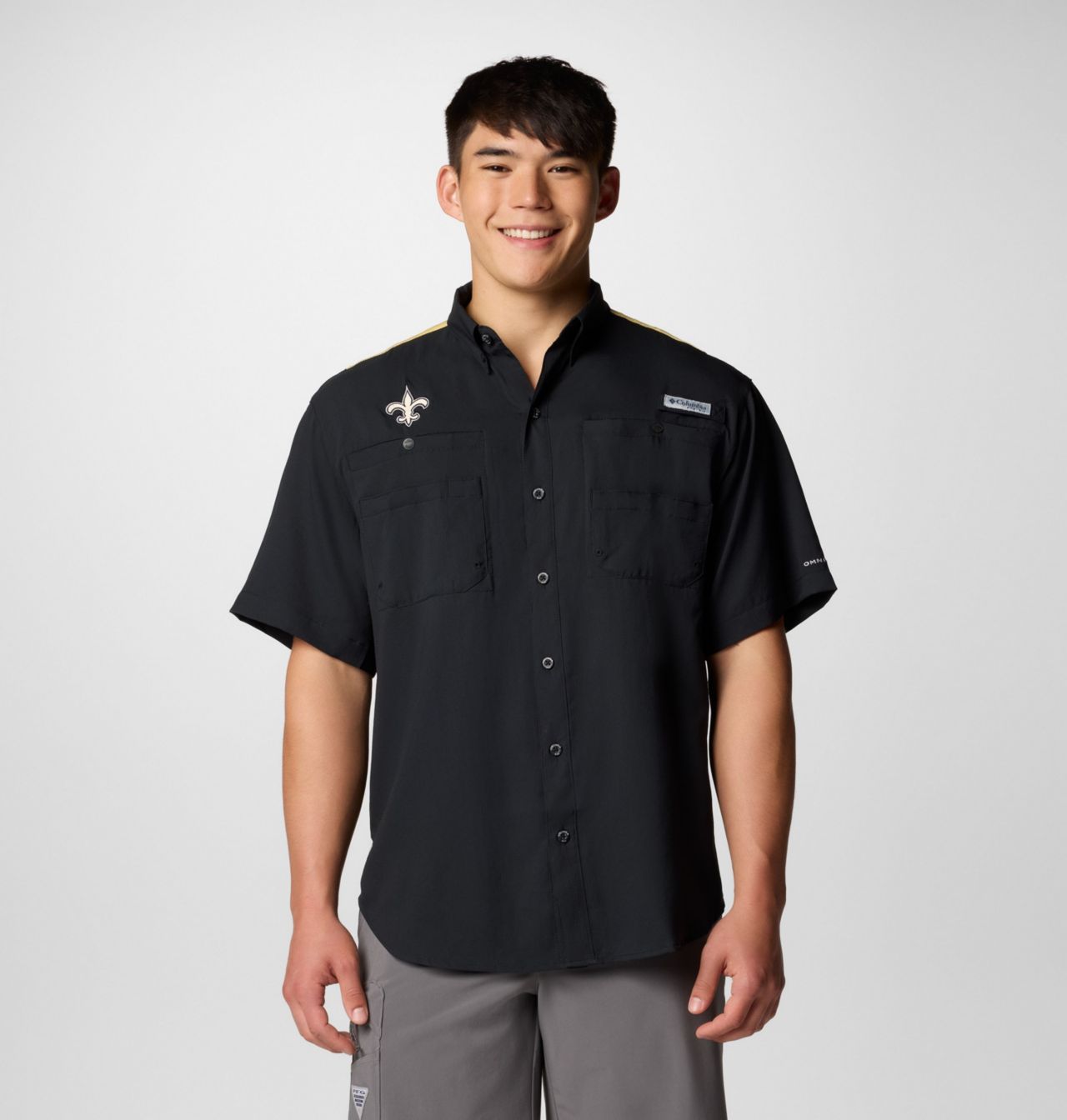Men's PFG Tamiami™ Colorblocked Short Sleeve Shirt - New Orleans Saints 1