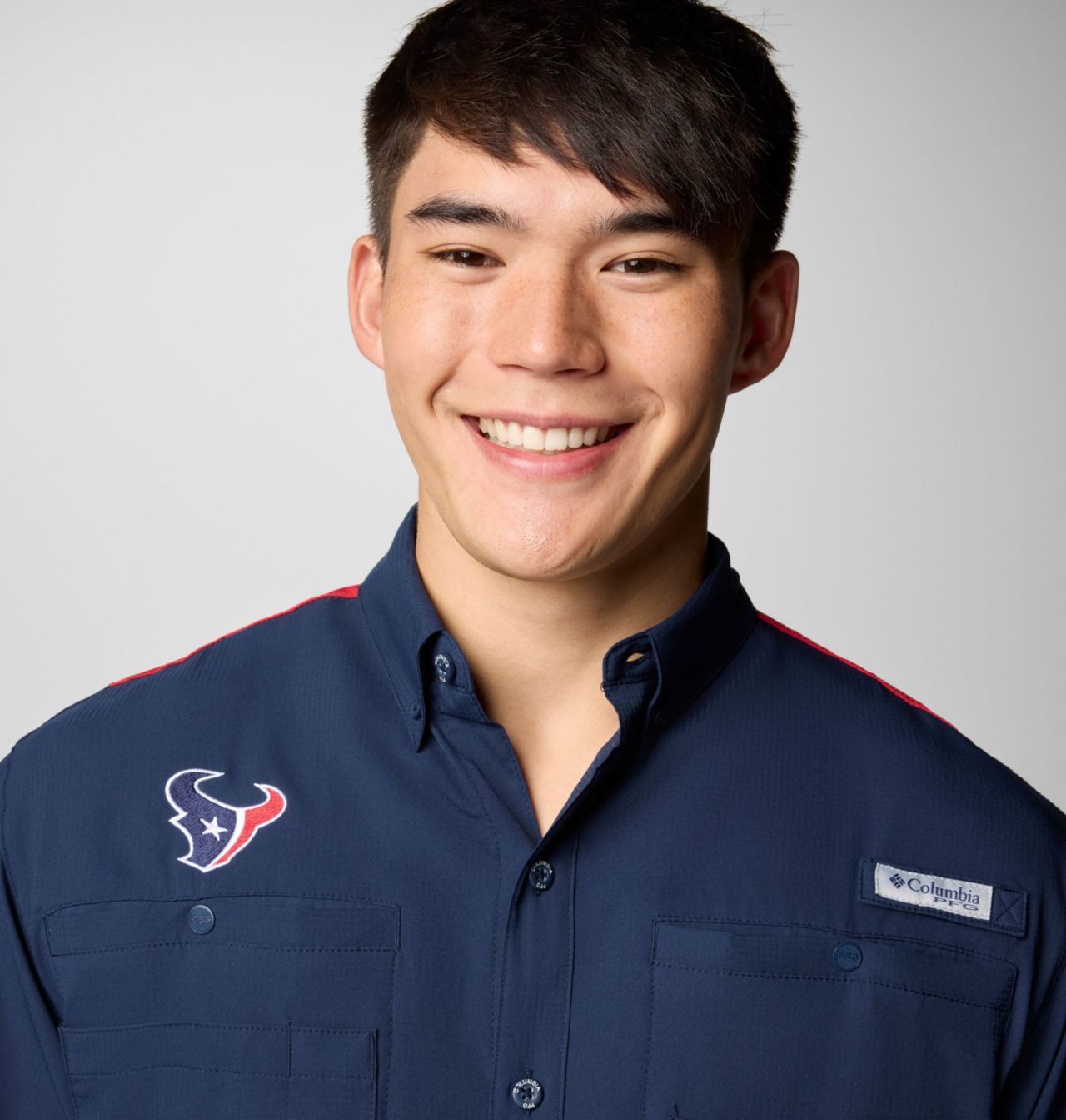 Men's PFG Tamiami™ Colorblocked Short Sleeve Shirt - Houston Texans 4