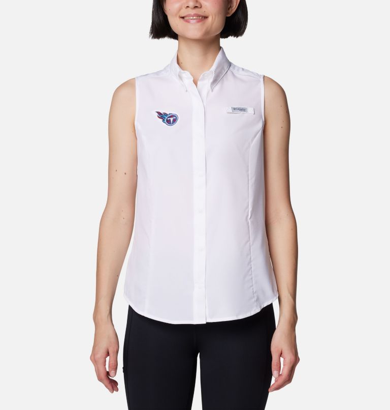 Women's PFG Tamiami Sleeveless Shirt - Tennessee Titans, Color: FTT - White, image 1