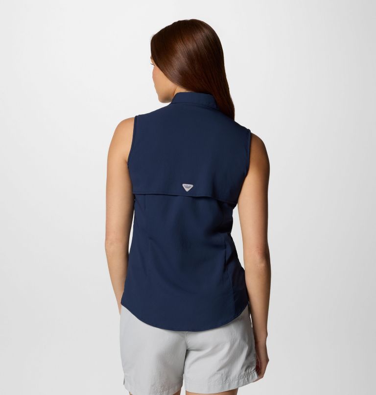 Women's PFG Tamiami Sleeveless Shirt | 466 | M, Color: FSS - Collegiate Navy, image 3