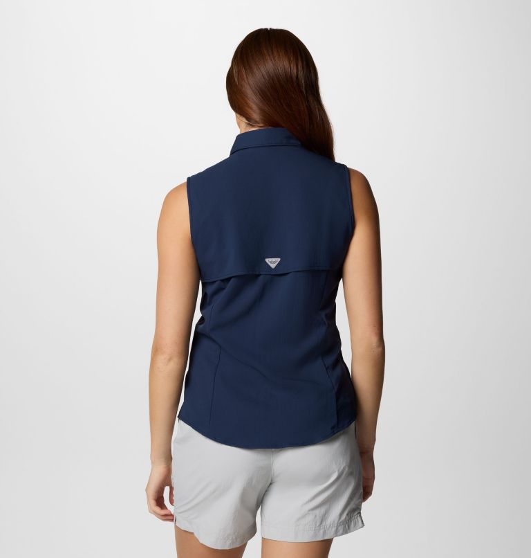 Women's PFG Tamiami Sleeveless Shirt - New England Patriots, Color: FNP - Collegiate Navy, image 3