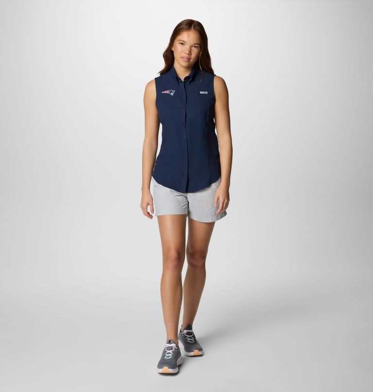 Women's PFG Tamiami Sleeveless Shirt - New England Patriots, Color: FNP - Collegiate Navy, image 2