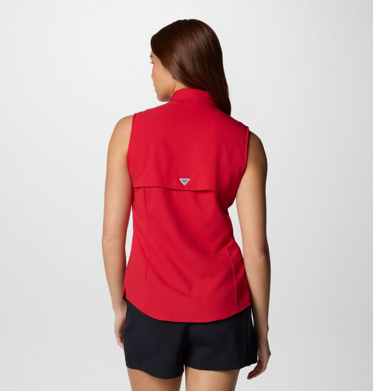 Women's PFG Tamiami Sleeveless Shirt | 610 | M, Color: FAF - Intense Red, image 3